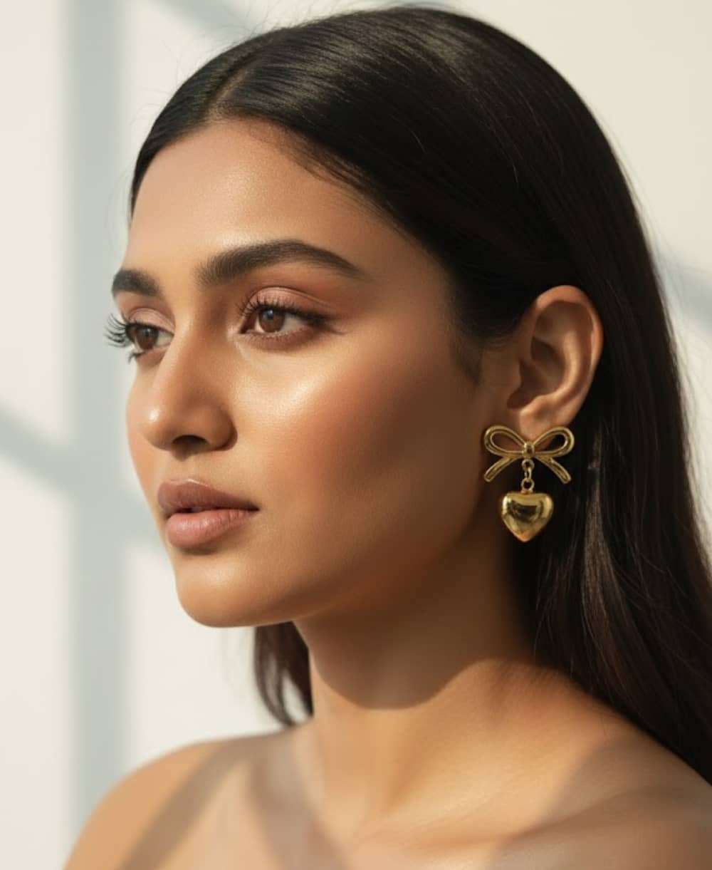 Gilded Bow Drops Earring