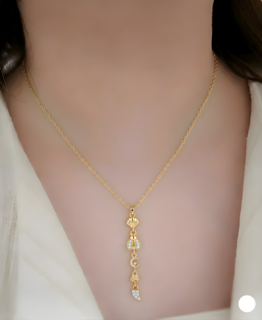 Sleek Lunar Drop Necklace