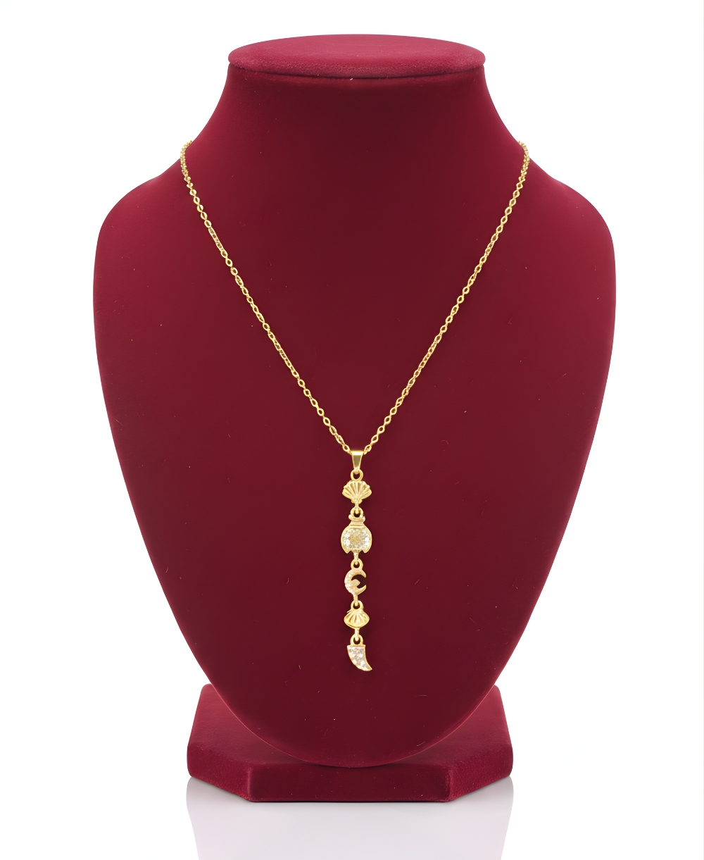 Sleek Lunar Drop Necklace